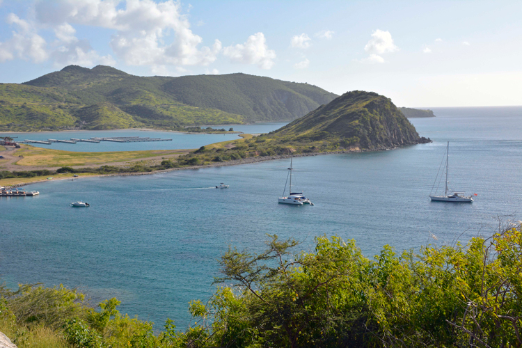 An image of the view overlooking Christopher Harbour in St. Kitts