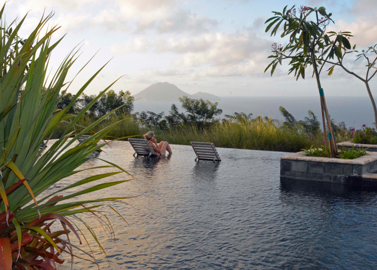 An image of the infinity pool at Belle Mont Farm