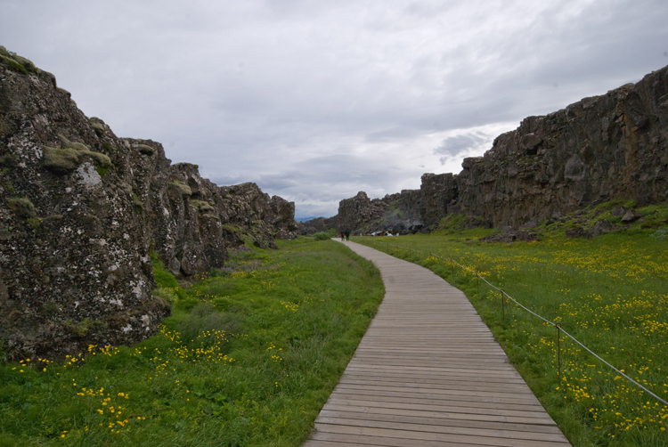 Image of the continental rift at Thingvellir National Park in Iceland. 