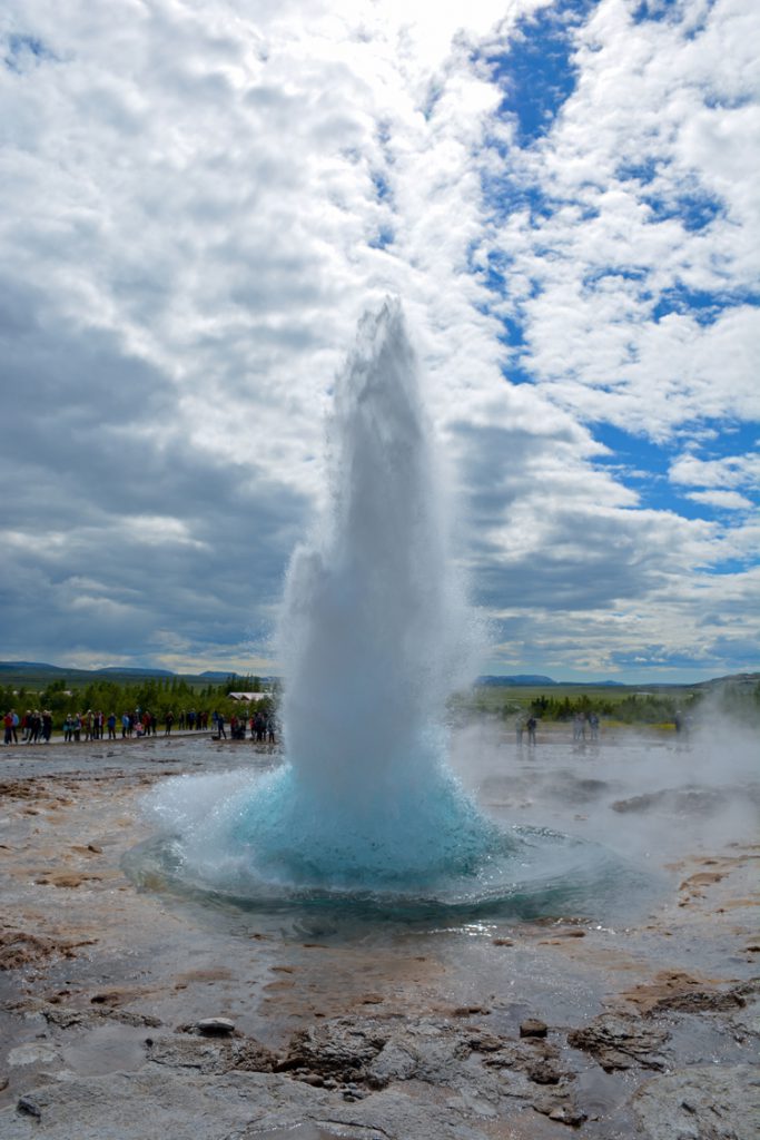 Image of Strokkur Geyser in Geysir Hot Spring area of Iceland