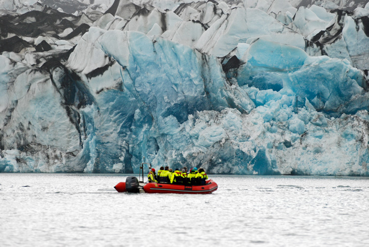 Image of zodiac tour of Jökulsárlón Glacier Lagoon in Iceland