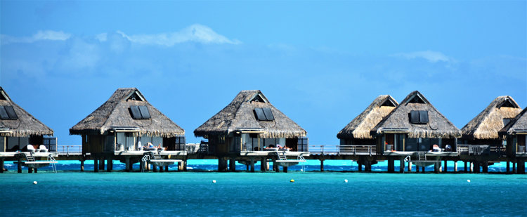 An image of over-the-water bungalows in Bora Bora French Polynesia