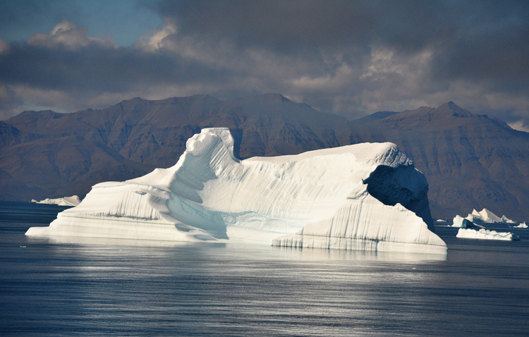 Image of an iceberg that looks like a sphinx - iceberg pareidolia test