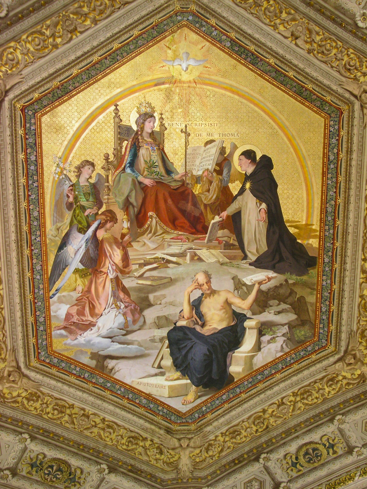 An image of the ceiling inside the Vatican Museum in Rome, Italy