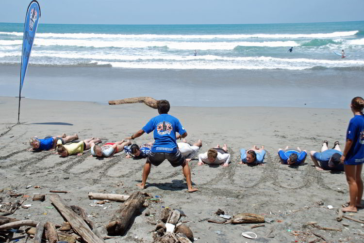 An image of a surfing class at Anamaya Resort in Costa Rica - Yoga Retreat Cista Rica