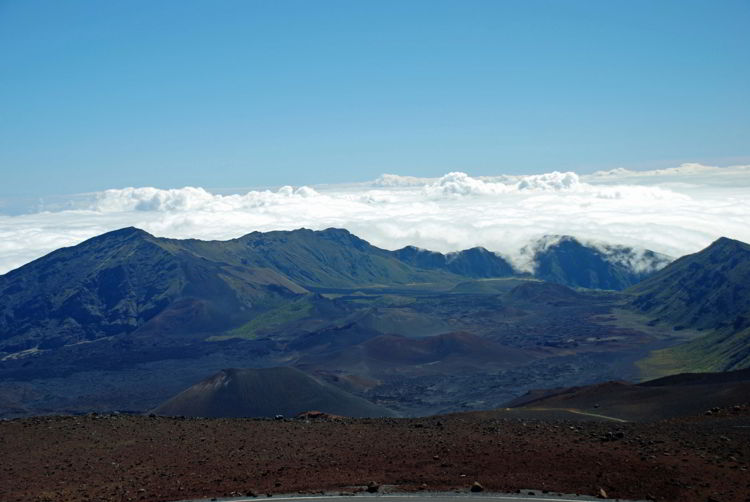 An image of the crater in Haleakala National Park in Maui, Hawaii - Hiking Maui