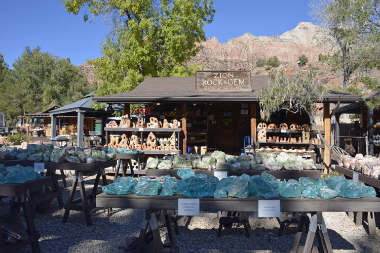 An image of Zion Rock and Gem store in Springdale Utah - Best Zion National Park Hikes