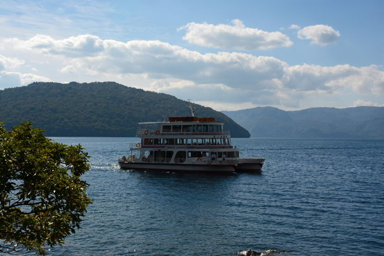 An image of the sightseeing boat on Lake Towada near Aomori, Japan - Lake Towada and Oirase Gorge