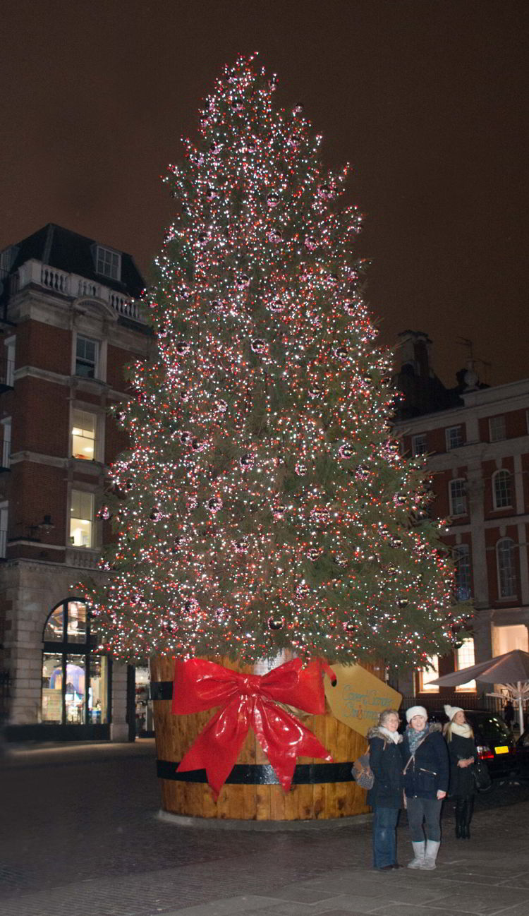 An image of the Covent Garden Christmas tree in London - best Christmas markets