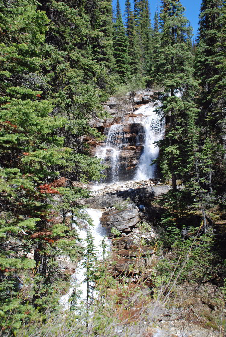 An image of Shadow Lake Falls in the backcountry of Banff National Park - Shadow Lake Lodge