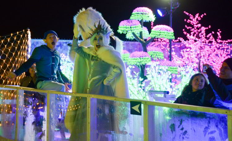An image of the ice queen at the Aurora Winter Festival in Vancouver, BC Canada - Vancouver Christmas Lights