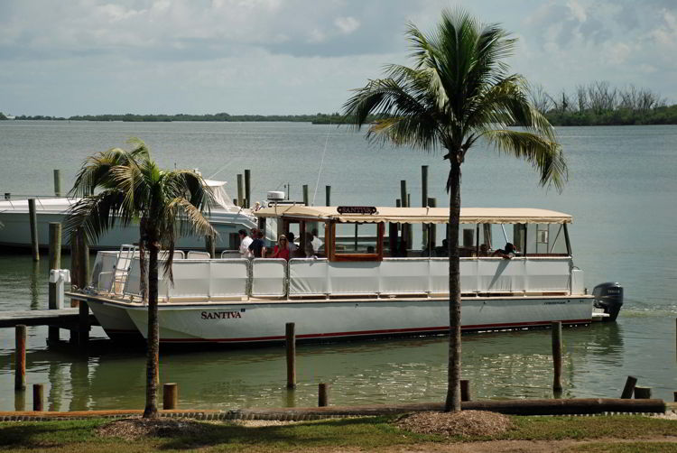 An image of the Captiva Cruise tour boat at Cabbage Key, Florida - cheeseburger in paradise