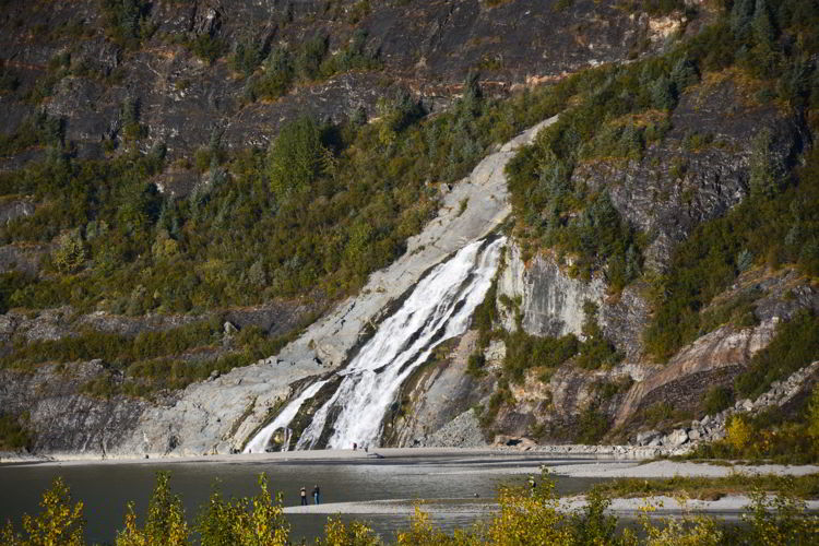 an image of the view from the photo point trail at Mendenhall Glacier near Juneau, Alaska