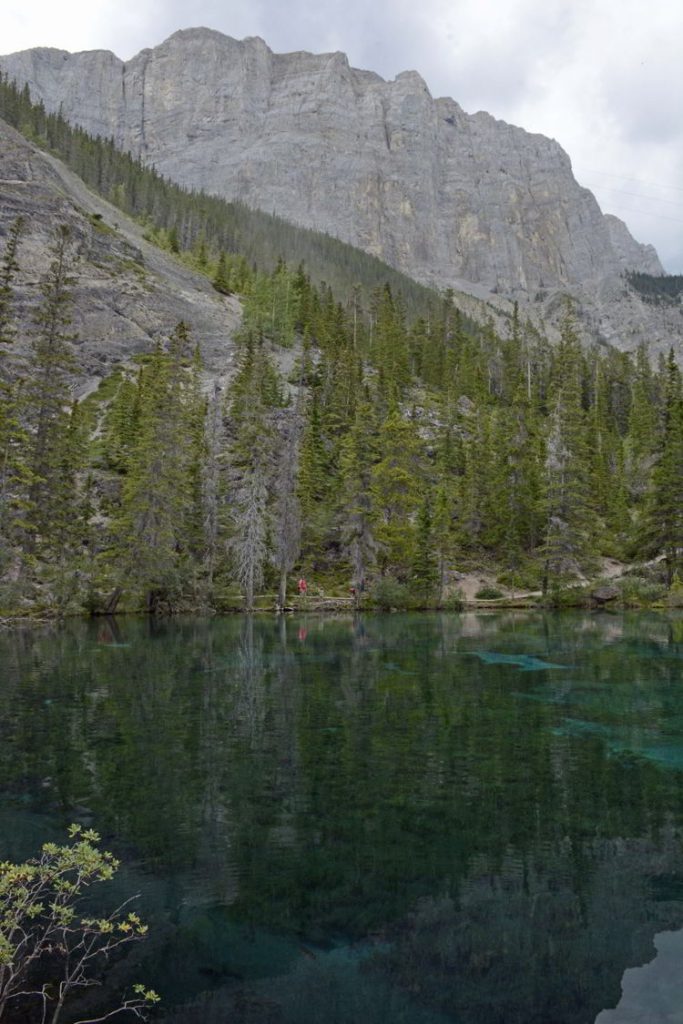 An image of the lovely blue-green Grassi Lakes - one of the best hikes near Canmore, Alberta.
