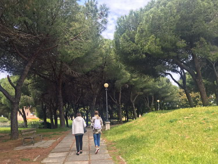 An image of the park and trees inside Fortrezza Nuova.