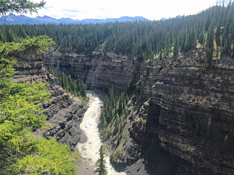 An image of the Bighorn Gorge in David Thompson Country, Alberta - Crescent Falls Hike. 