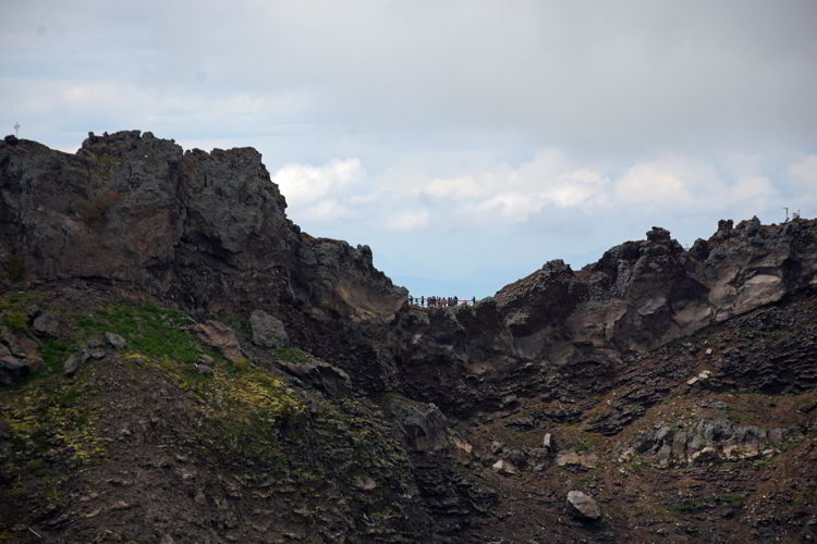 An image of the trail and the crater on Mount Vesuvius near Naples, Italy.- Hiking Mt Vesuvius