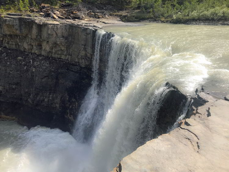 A close-up image of Crescent Falls in David Thompson Country, Alberta.