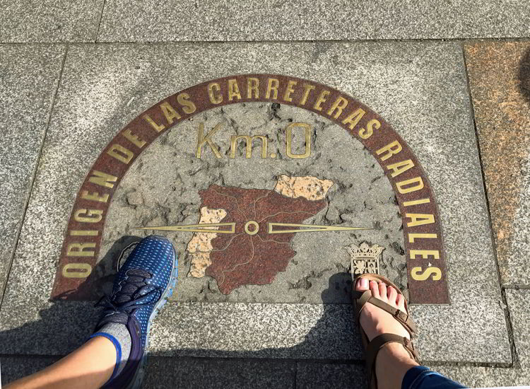 An image of the zero km tile marker in Puerto del Sol, Spain - Free things to do in Madrid.