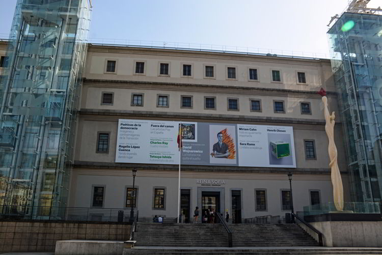 An image of the exterior of the Reina Sofia Museum in Madrid, Spain - Free things to do in Madrid.