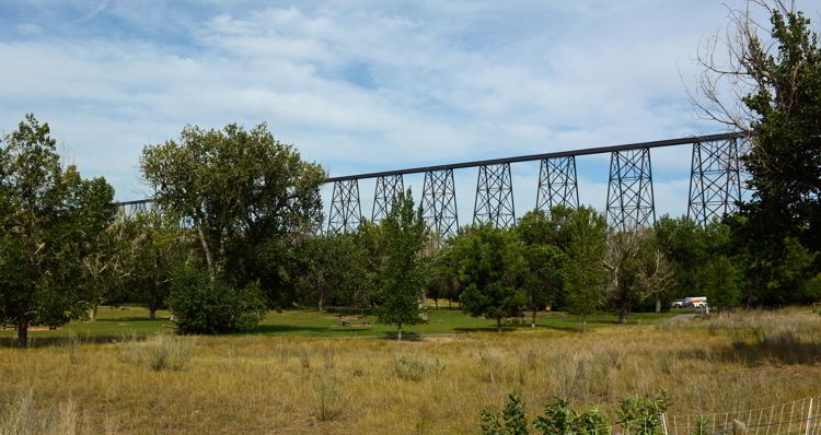 An image of the High Level Bridge or Lethbridge Viaduct as it is otherwise known. 