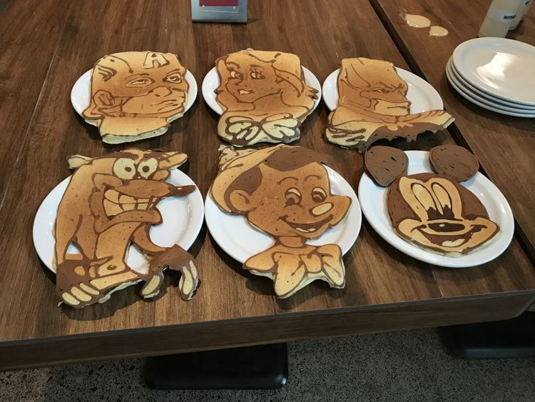 An image of pancake art at the Slappy Cakes Restaurant in Maui. 