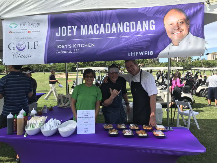 An image of Joey Macadangdang at Roy's Golf Classic at the Kāʻanapali Golf Course - Hawaii Food and Wine Festival. 