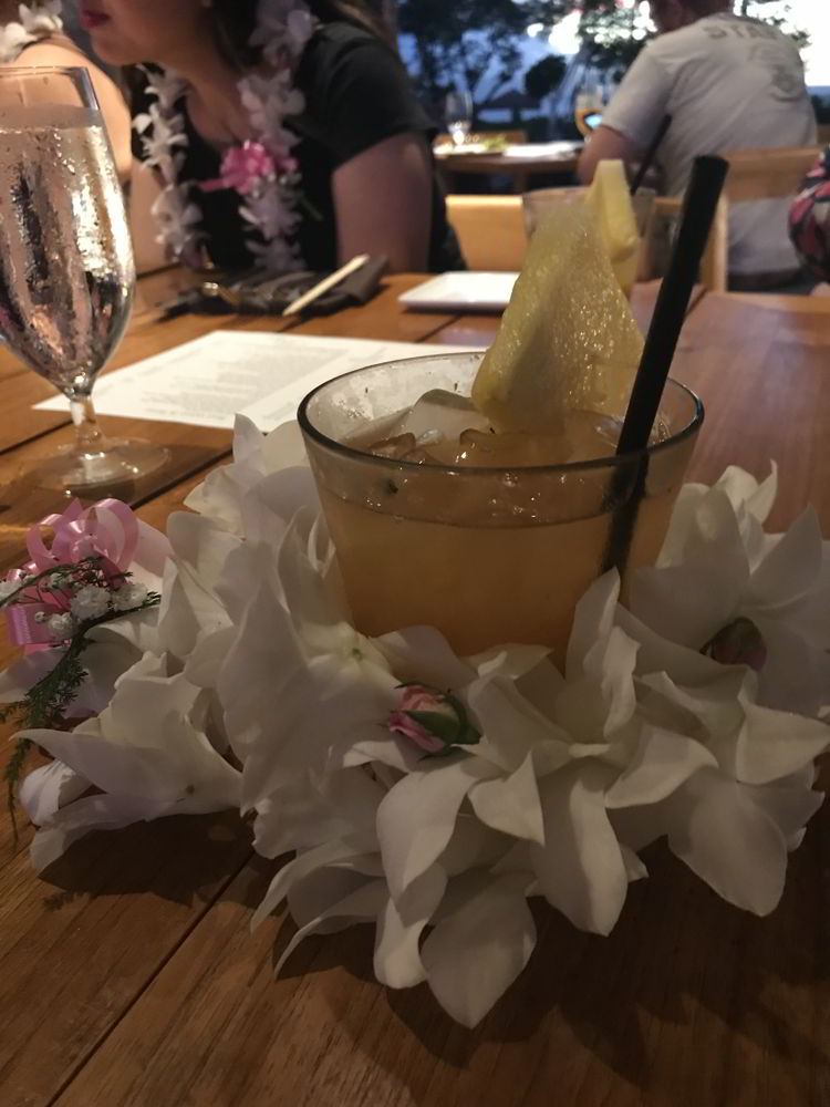 An image of a local ccktail at Mauka Makai restaurant in Kāʻanapali, Maui. 