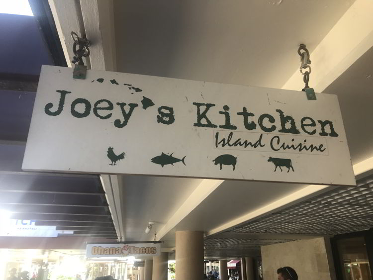 An image of the sign for Joey's restaurant in Kāʻanapali, Maui. 