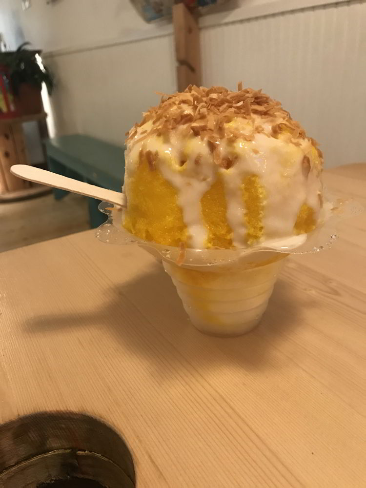 An image of the shave ice at Ululani's in Paia, Maui. 