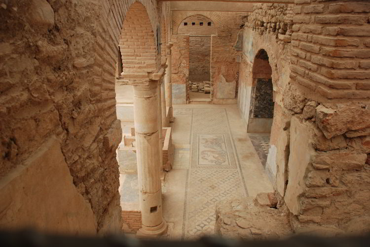 An image of the intricate tile work and frescos in the Terrace Houses in ancient Ephesus.