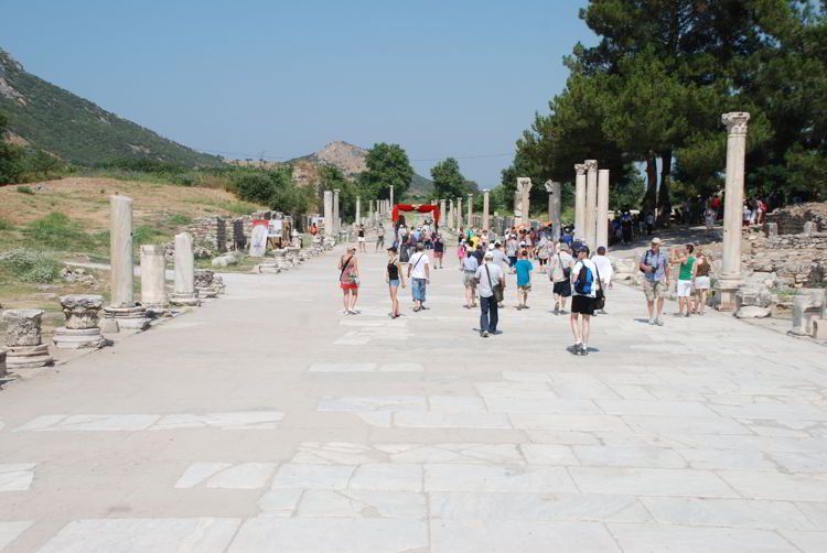 An image of a walkway in Ephesus, Turkey. 