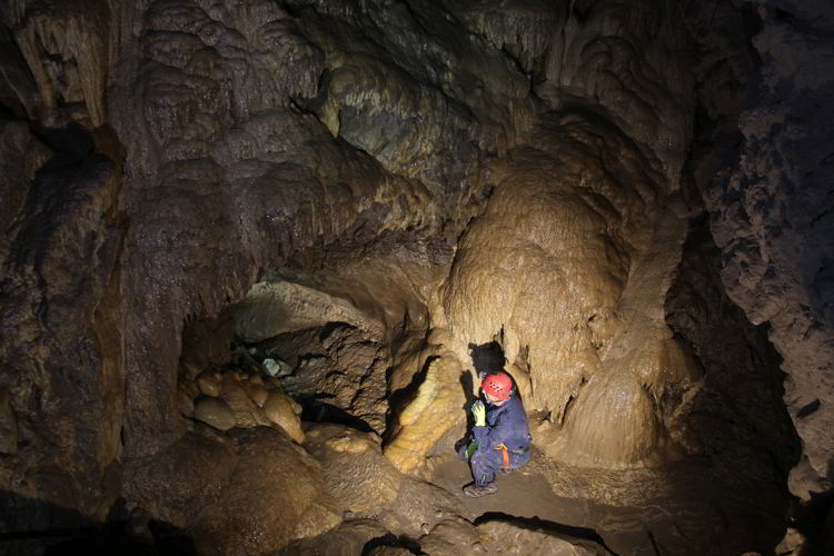 An image of the Grotto inside the Rat's Nest Cave near Canmore, Alberta, Canada.