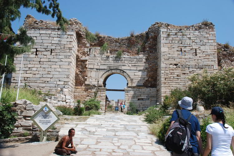 An image of the ruins of the Basilica of St. John in Ephesus, Turkey as seen on a private tour.