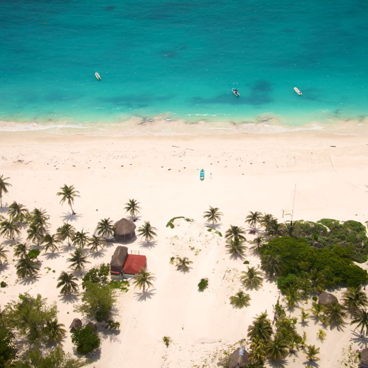 An image of a beach in Riviera Maya, Mexico