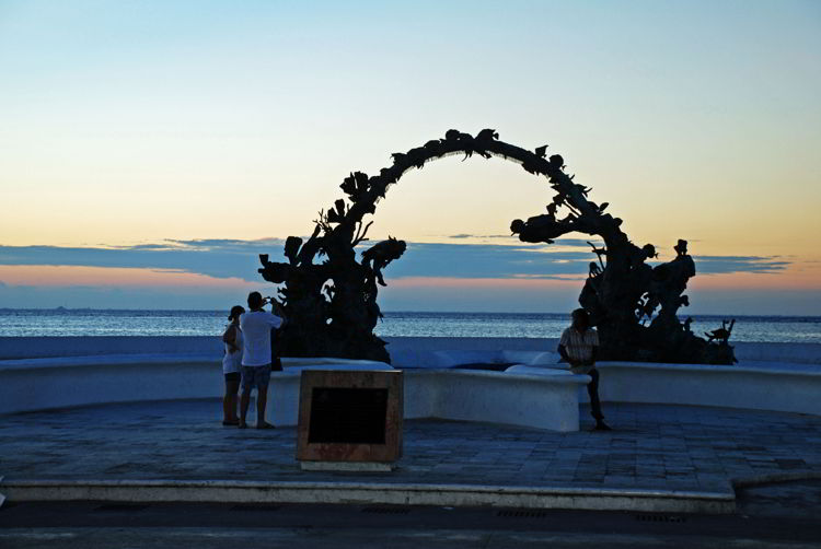 An image of the Cozumel promenade at sunset - Riviera Maya excursions