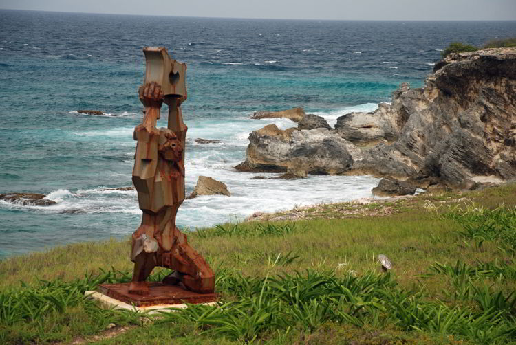 An image of the sculpture garden on Isla Mujeras, Mexico - Riviera Maya excursions