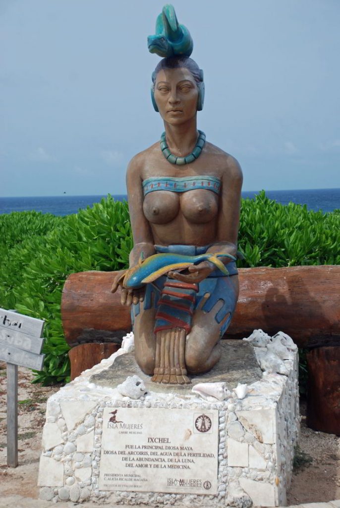 An image of a sculpture in the Punta Sur Sculpture Garden on Isla Mujeres. 
