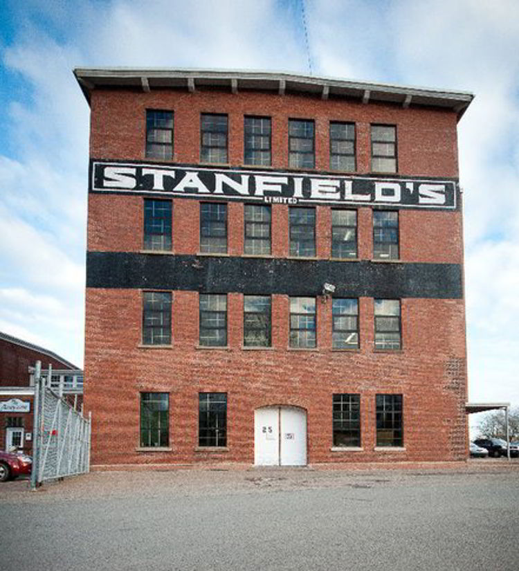 An image of the Stanfield's Limited factory and outlet in Turo, Nova Scotia. 