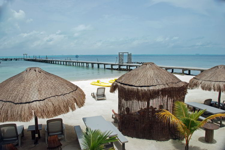 An image of the beach near Captain Duche Beach Club on Isla Mujeres - Do it Yourself Tour of Isla Mujeres