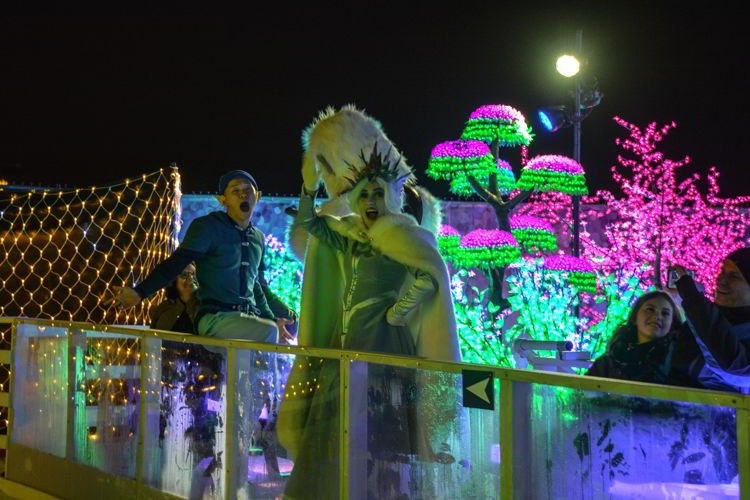 An image of characters at the Aurora Winter Festival in Vancouver, BC, Canada. 