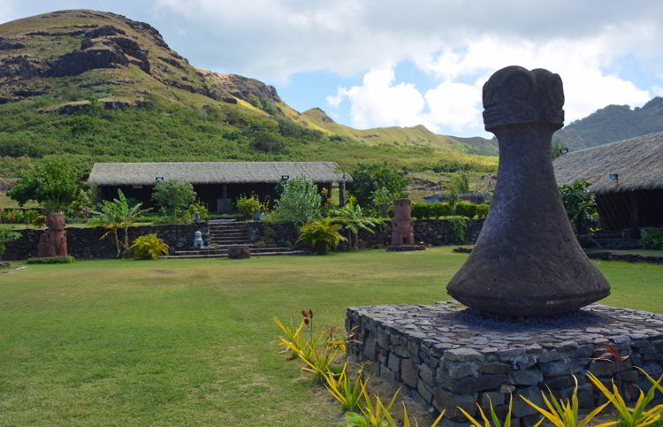 An image of the world's largest breadfruit pounder on the island of Ua Huka in French Polynesia as seen on an Aranui 5 cruise.