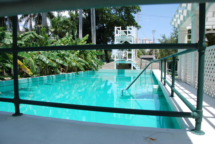 An image of the swimming pool at Thomas Edison's winter home in Fort Myers, Florida. 