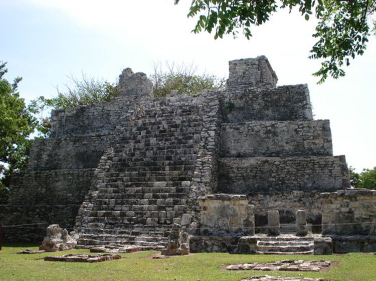 An image of the El Meco ruins near Costa Mujeres. and Cancun, Mexico