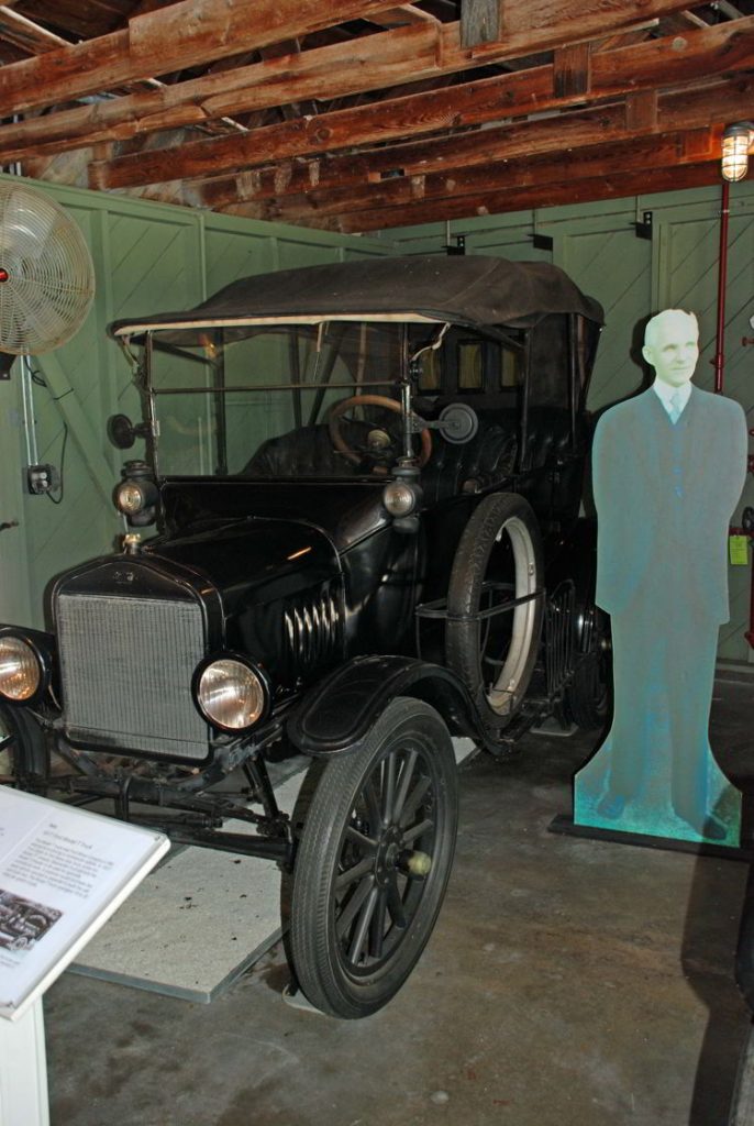 An image of a model T Ford with a cutout of Henry Ford at the Ford Edison Winter Estates in Fort Myers, Florida.
