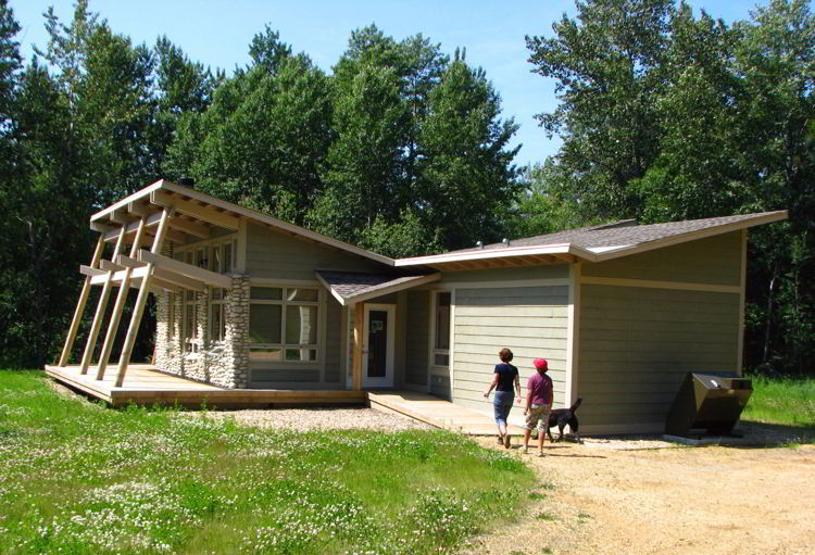An image of the exterior of  The Nest at Lesser Slave Lake Provincial Park - Glamping in Alberta. 