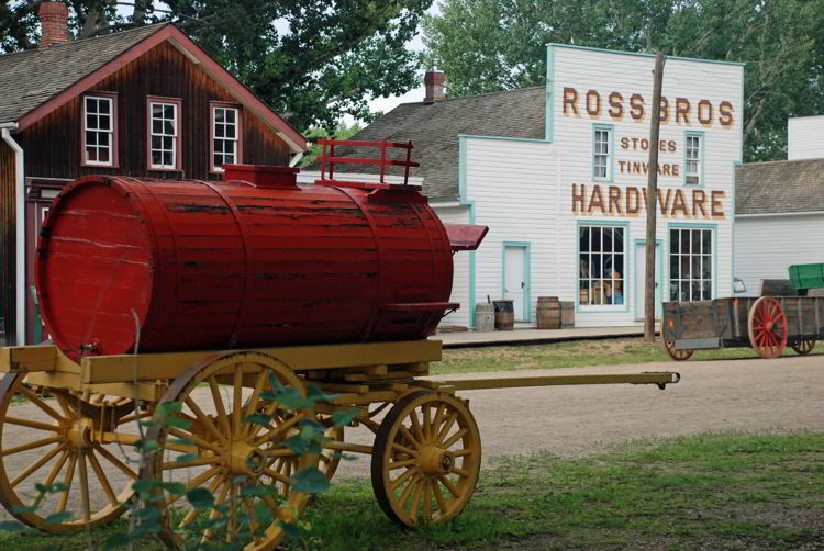 An image of the hardware store at Fort Edmonton Park. 