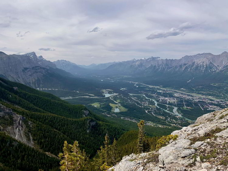 An image of the view from the top of the Grassi Knob hike in Kananaskis, Alberta, Canada. 