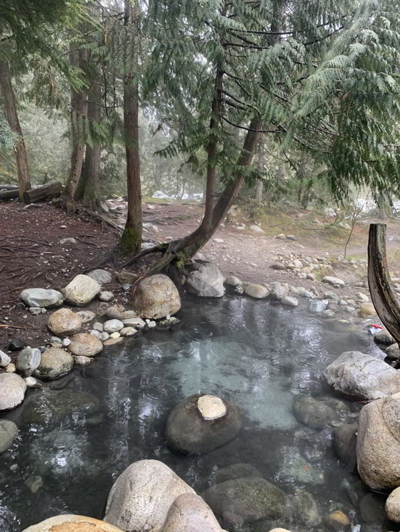 An image of Halfway Hot Springs in British Columbia, Canada. 