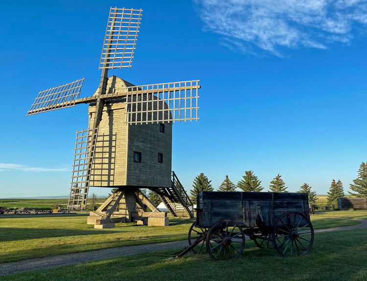 An image of the Etzikom Windmill Museum near Medicine Hat, Alberta, Canada. 
